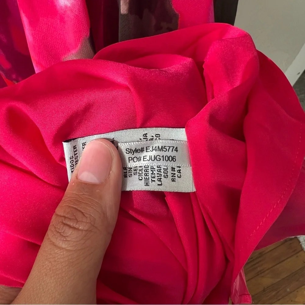 Eliza J Floral High Low Dress Red Black preppy wedding summer bohemian party - Picture 5 of 15